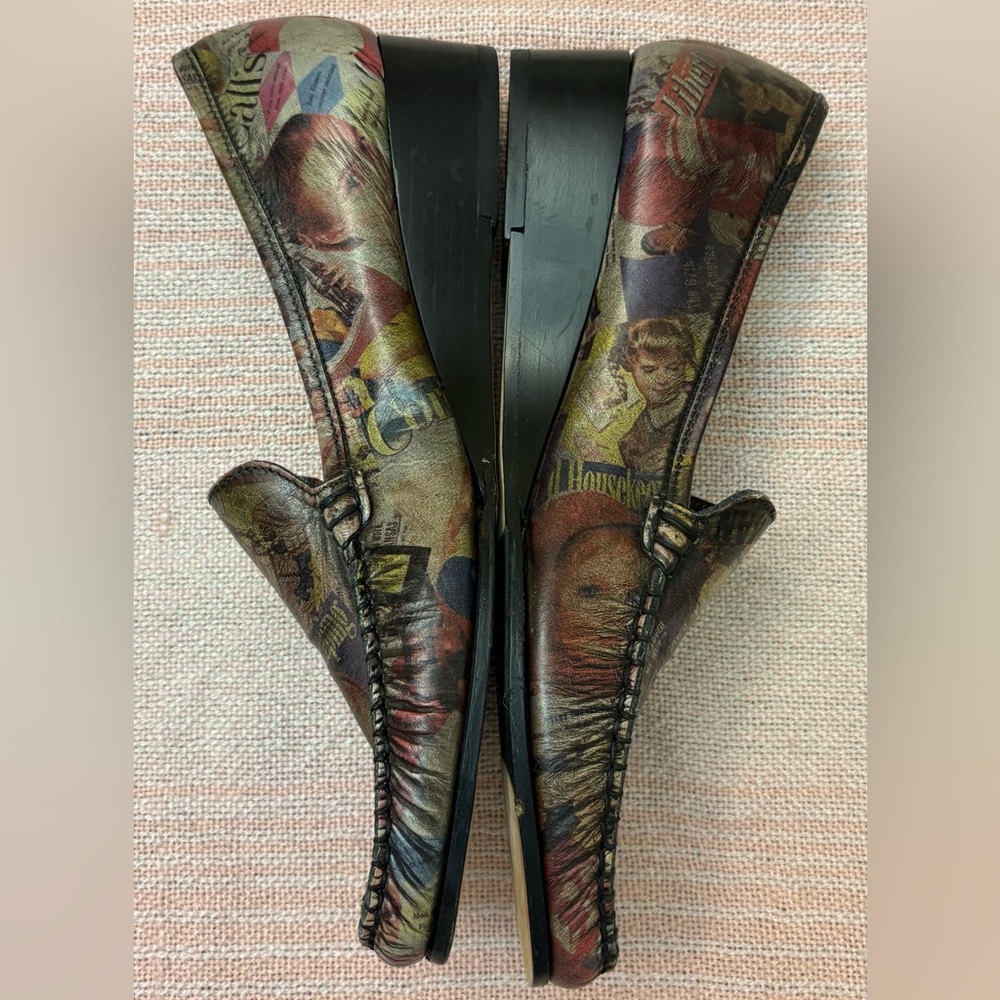 Sesto Meucci Vintage Collage Print Leather Loafers Made In Italy 9.5 - Picture 3 of 6